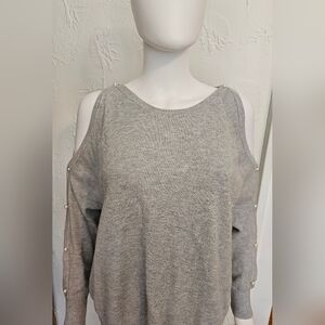 ZARA Peek A Boo Pearl Sweater